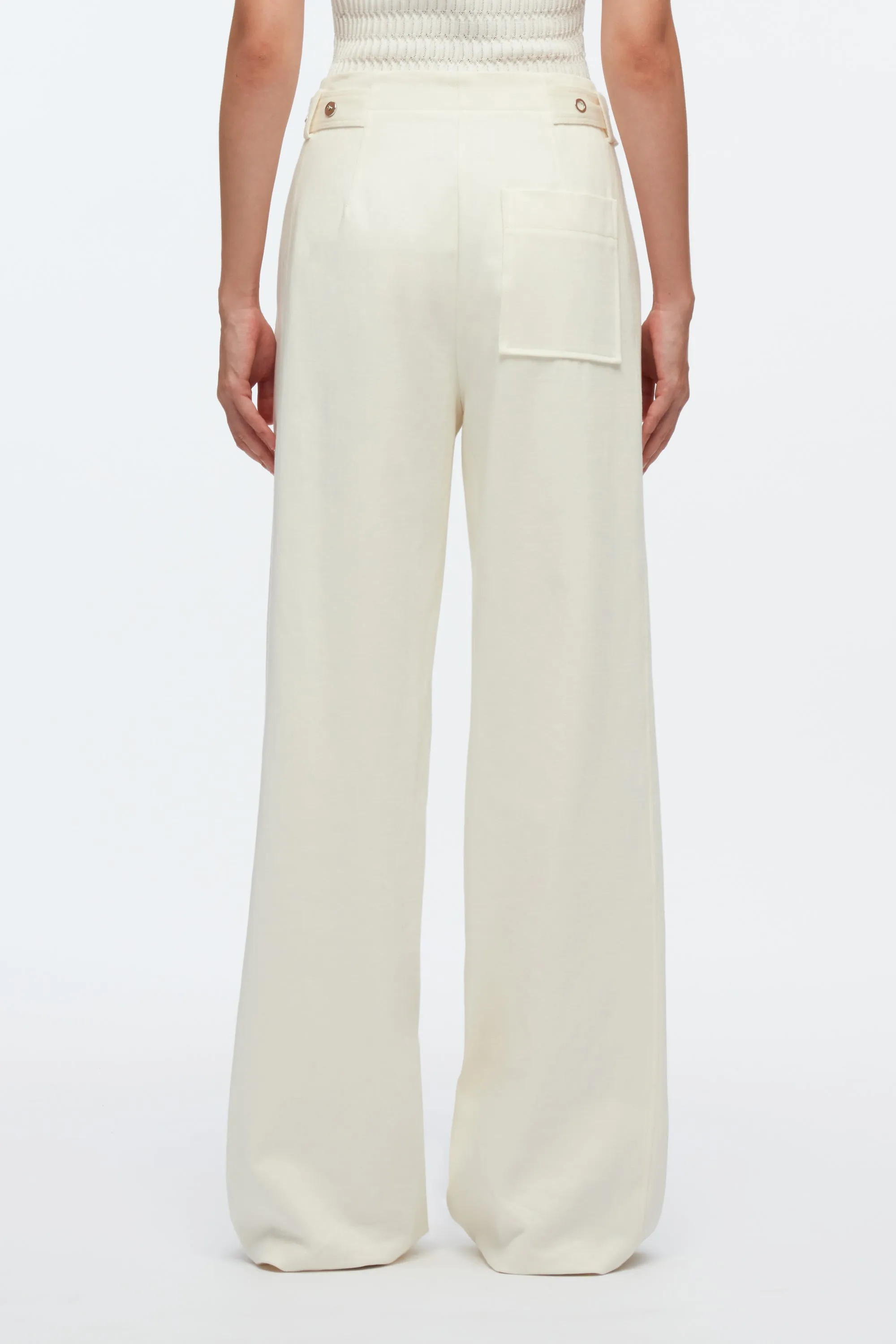 Belted Utility Pants With Panel Detail