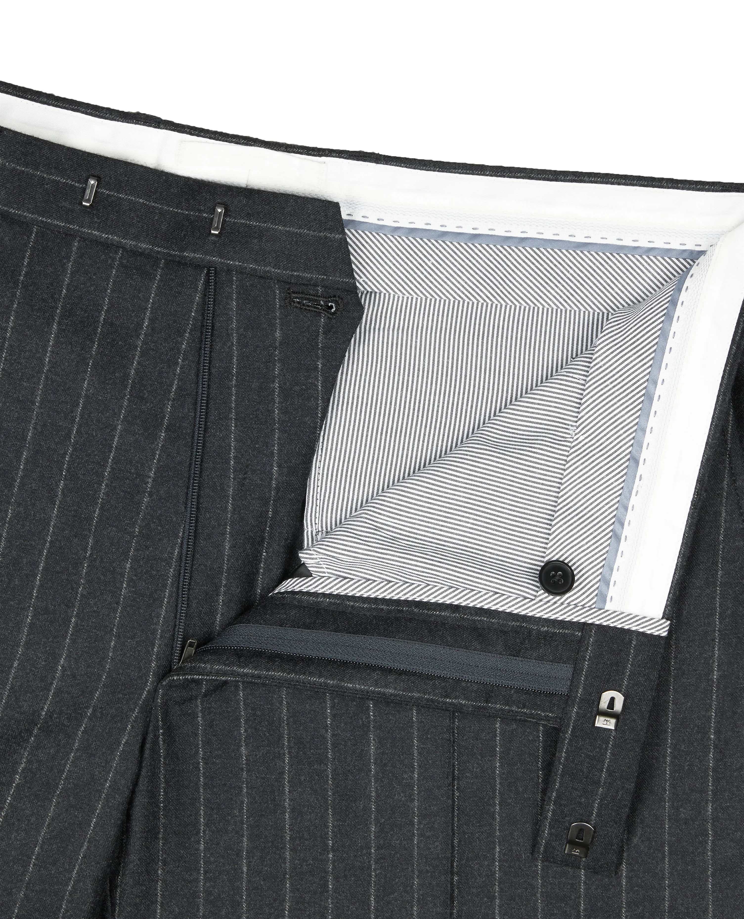 Betjeman Slim Fit Charcoal Pinstripe Trousers