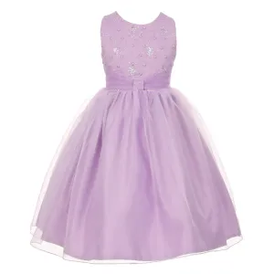 Big Girls Lilac Organza Sparkly Elegant Occasion Dress 8-12