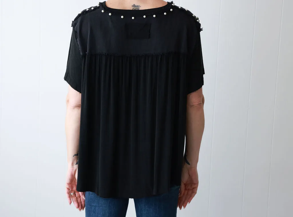 Black Pearl Oversized Top