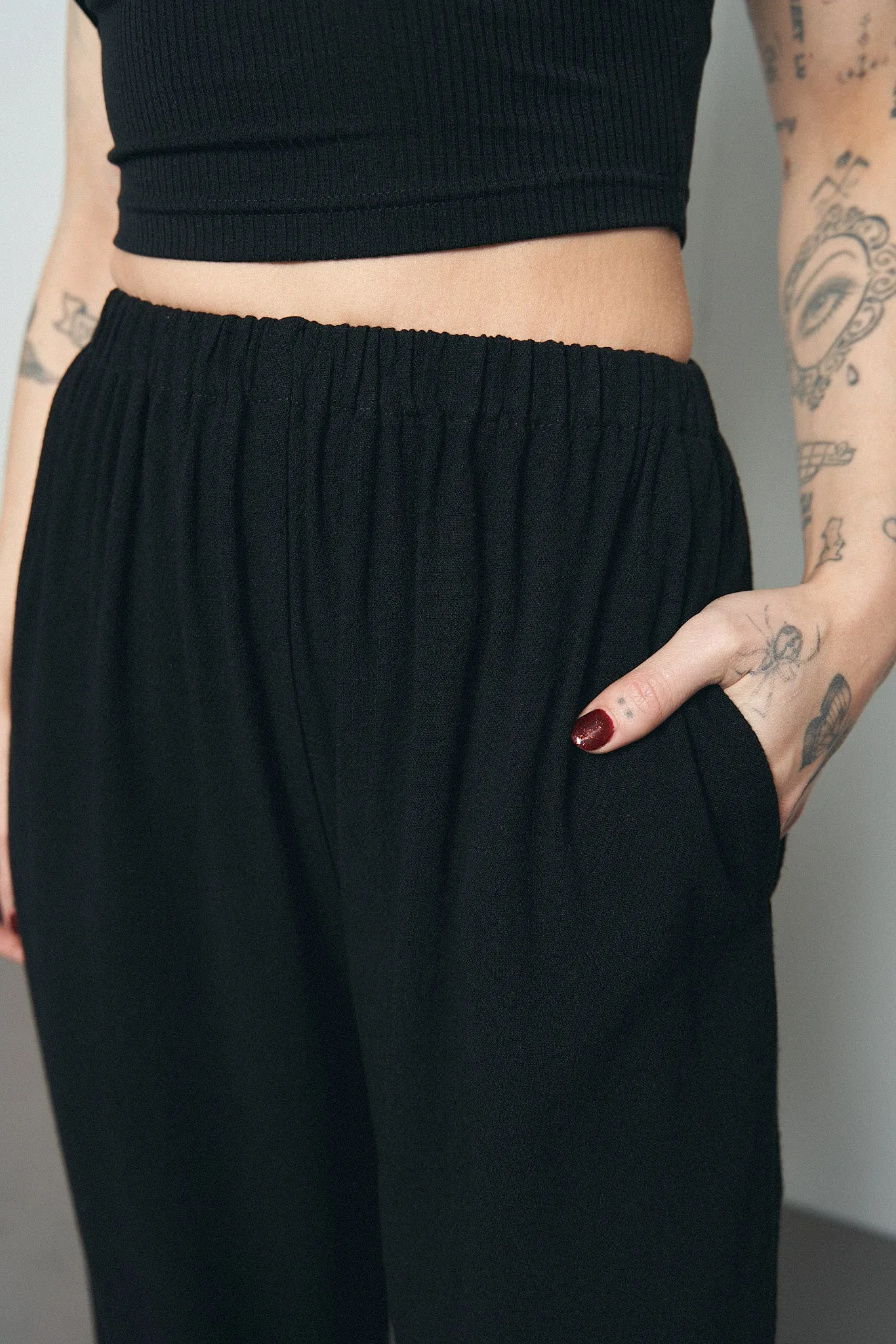 Black Soft Linen Pants