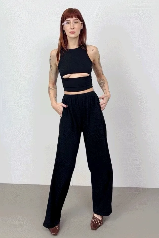 Black Soft Linen Pants