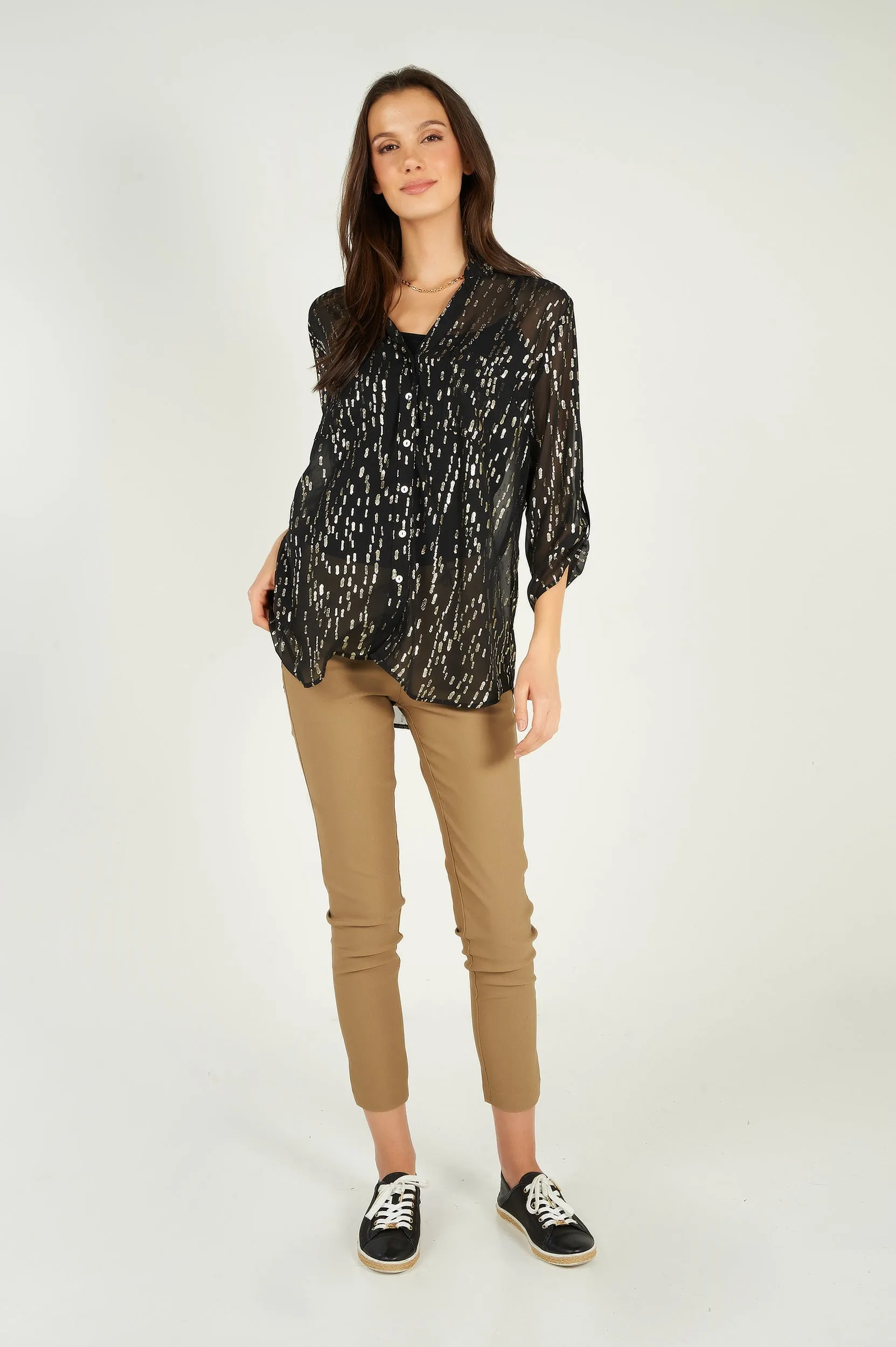 Blouse imprimée semi-transparente - KAS-FOIL - (R-A3) - VENTE FINALE