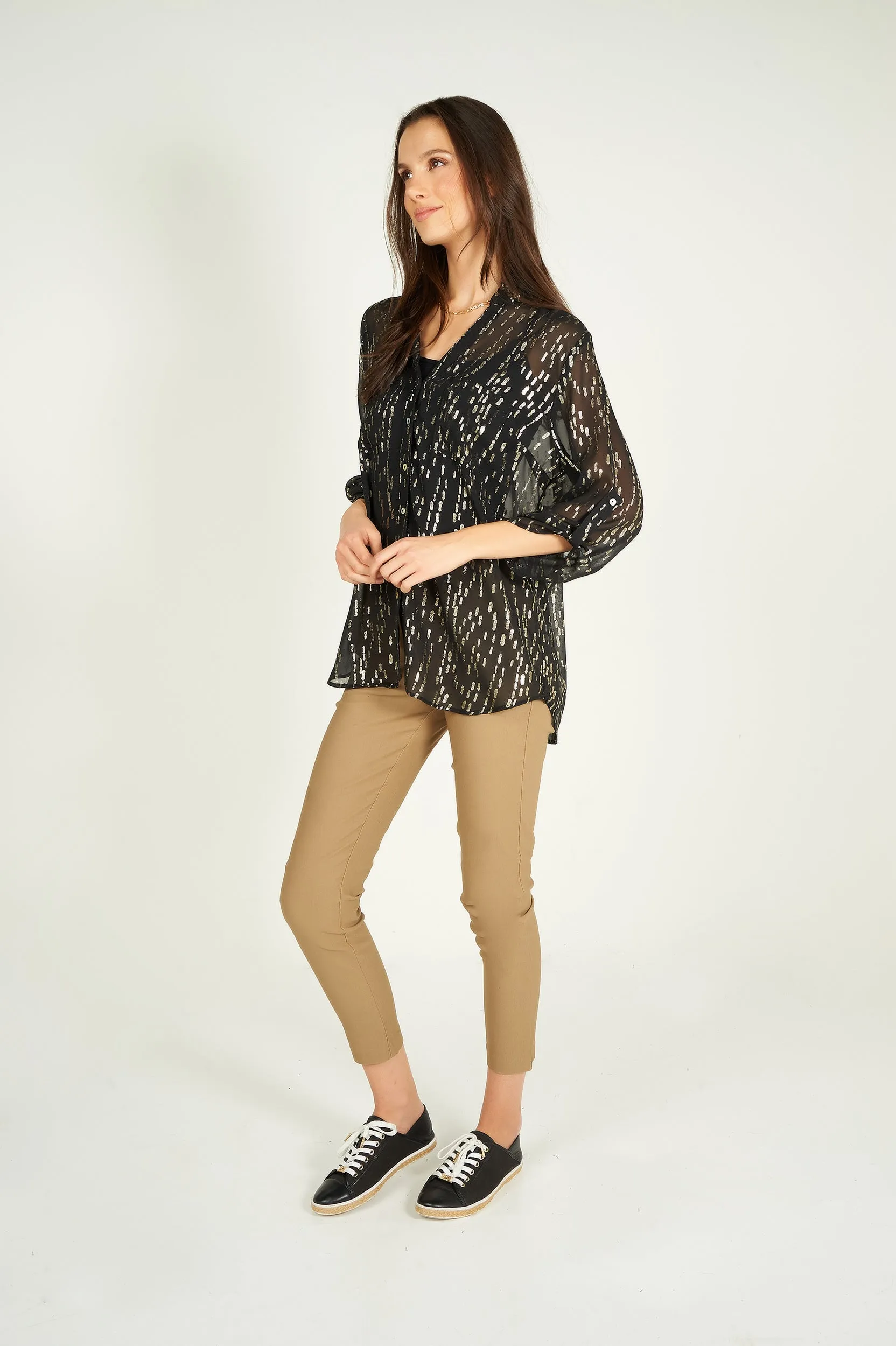 Blouse imprimée semi-transparente - KAS-FOIL - (R-A3) - VENTE FINALE