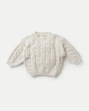 Boxy Cable Sweater - Fuzzy