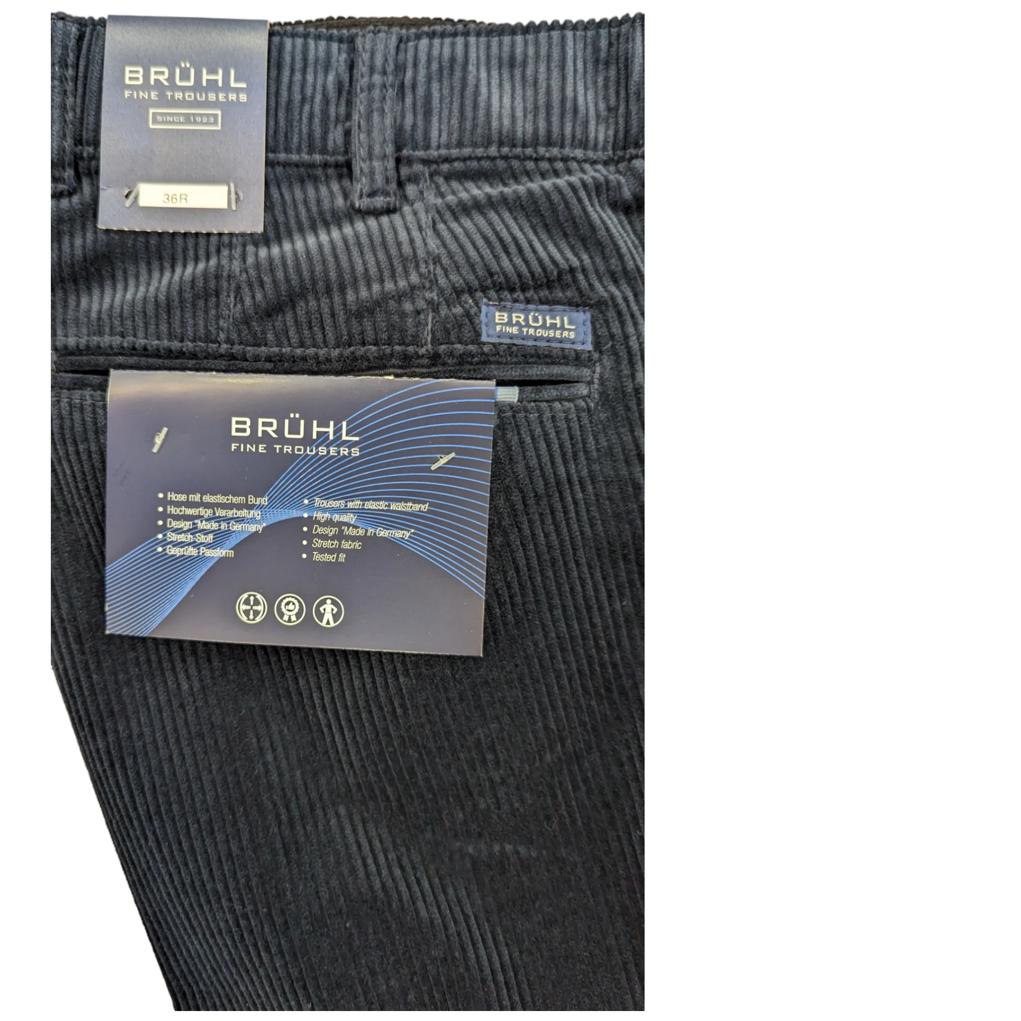 Bruhl Stretch Cord Trousers Navy 130330 Parma B