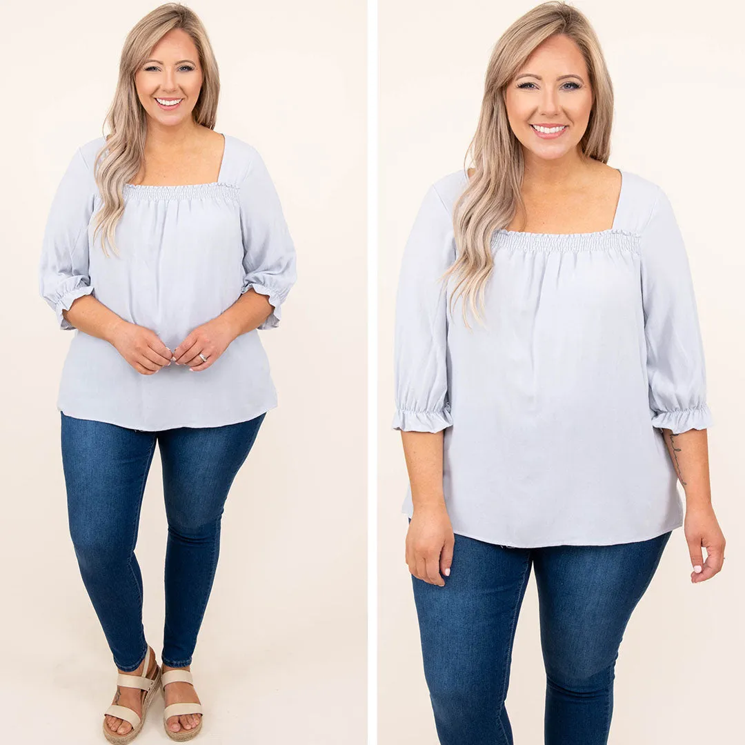 Called To Mind Blouse, Light Blue