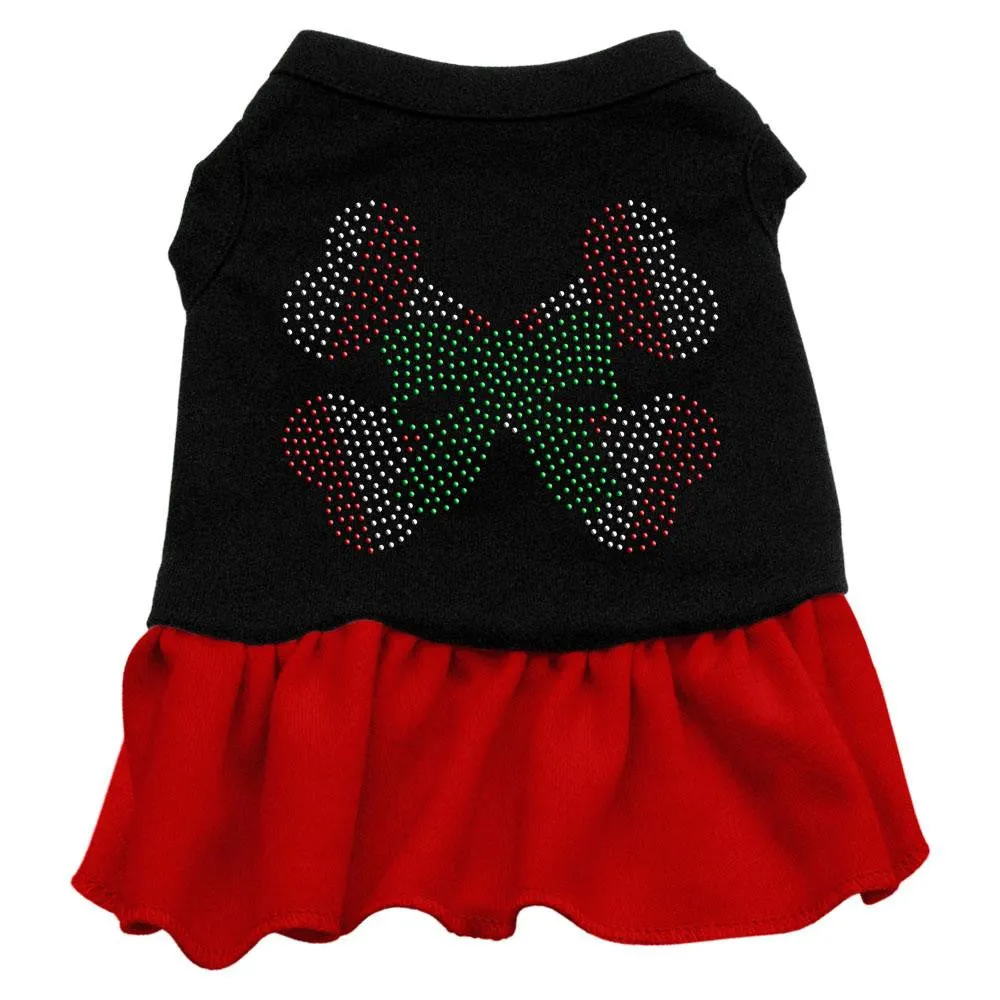 Candy Cane Crossbones Rhinestone Dress Black with Red Med (12)