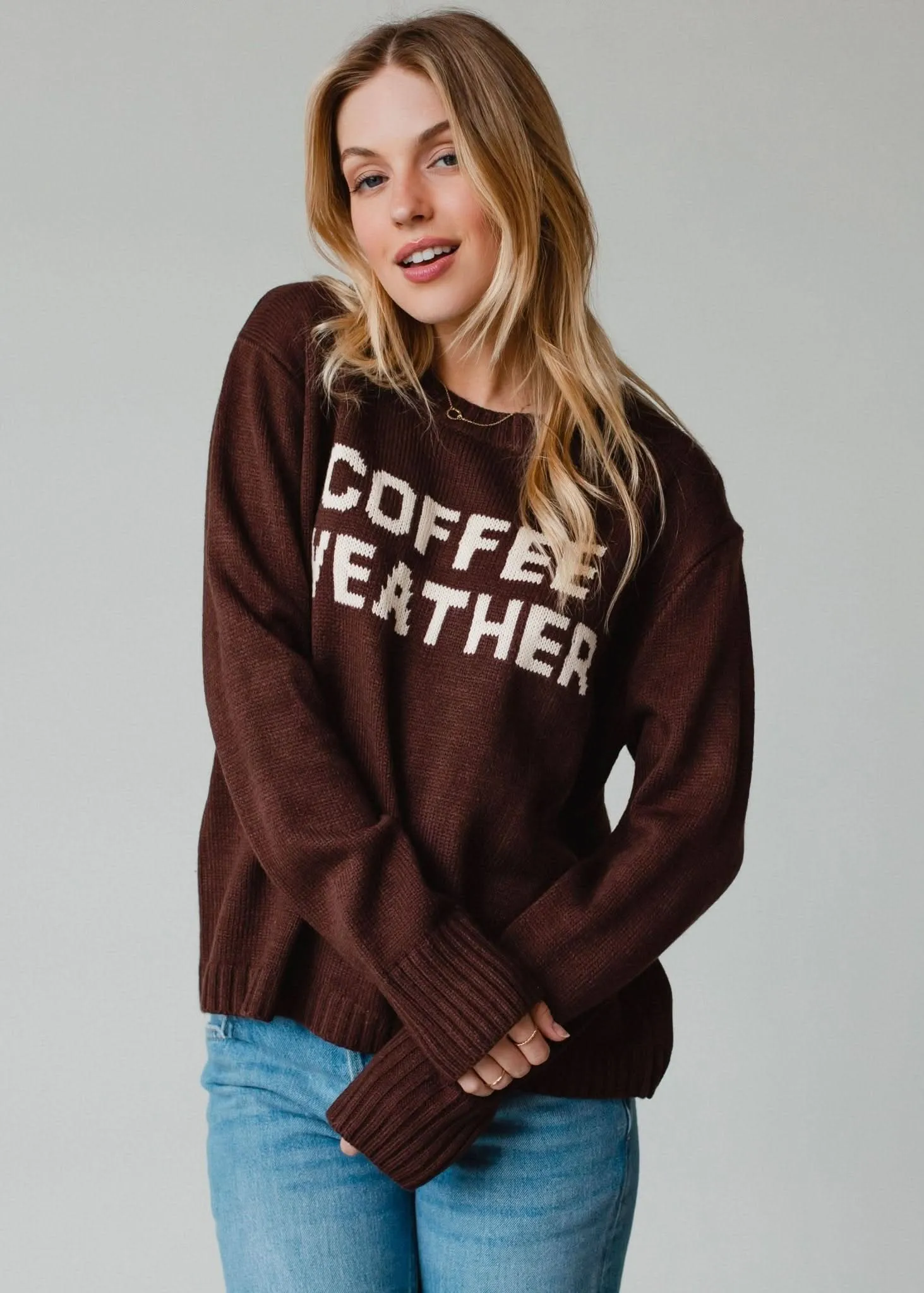 Dark. Brown Coffee Weather Sweater