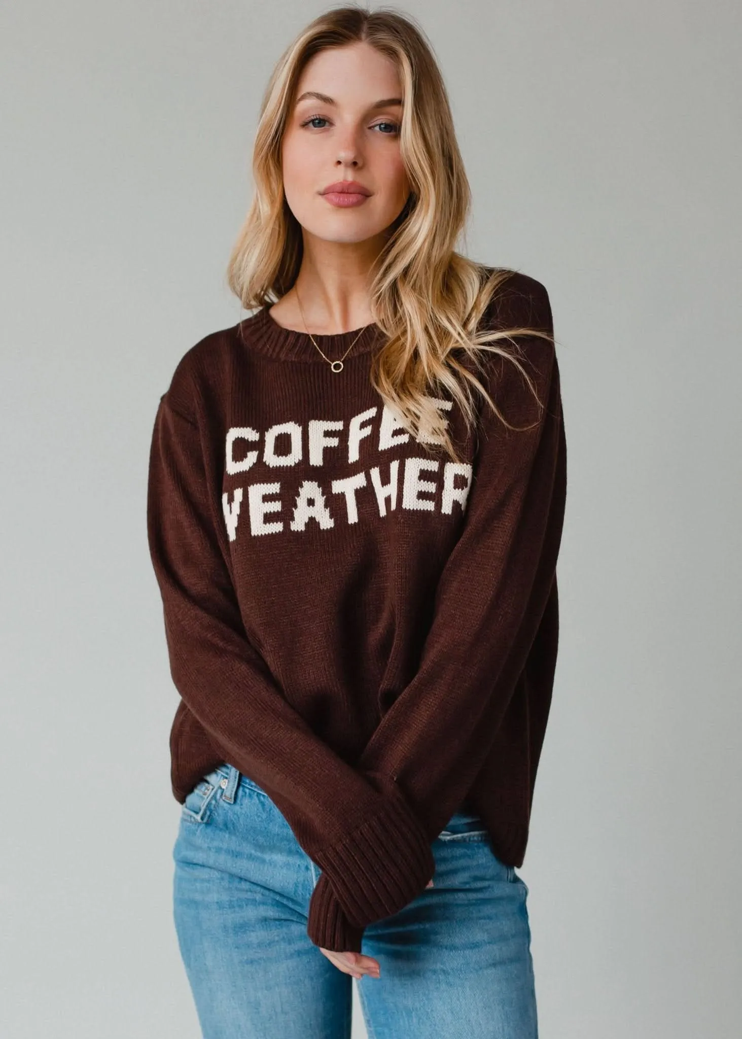 Dark. Brown Coffee Weather Sweater