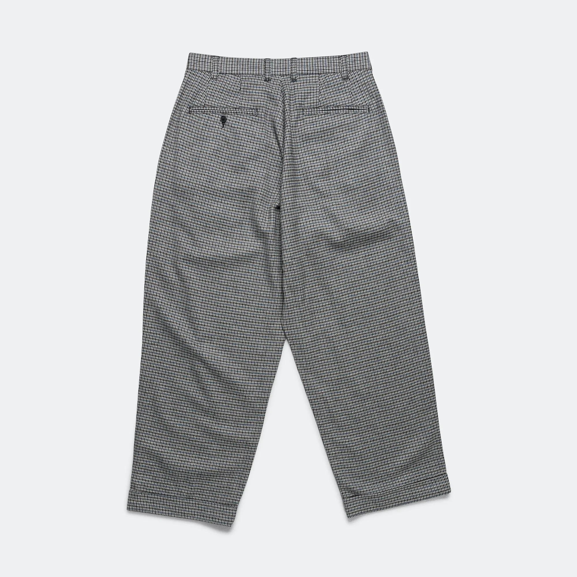 Double Pleat Pant - Blue/Grey Tweed