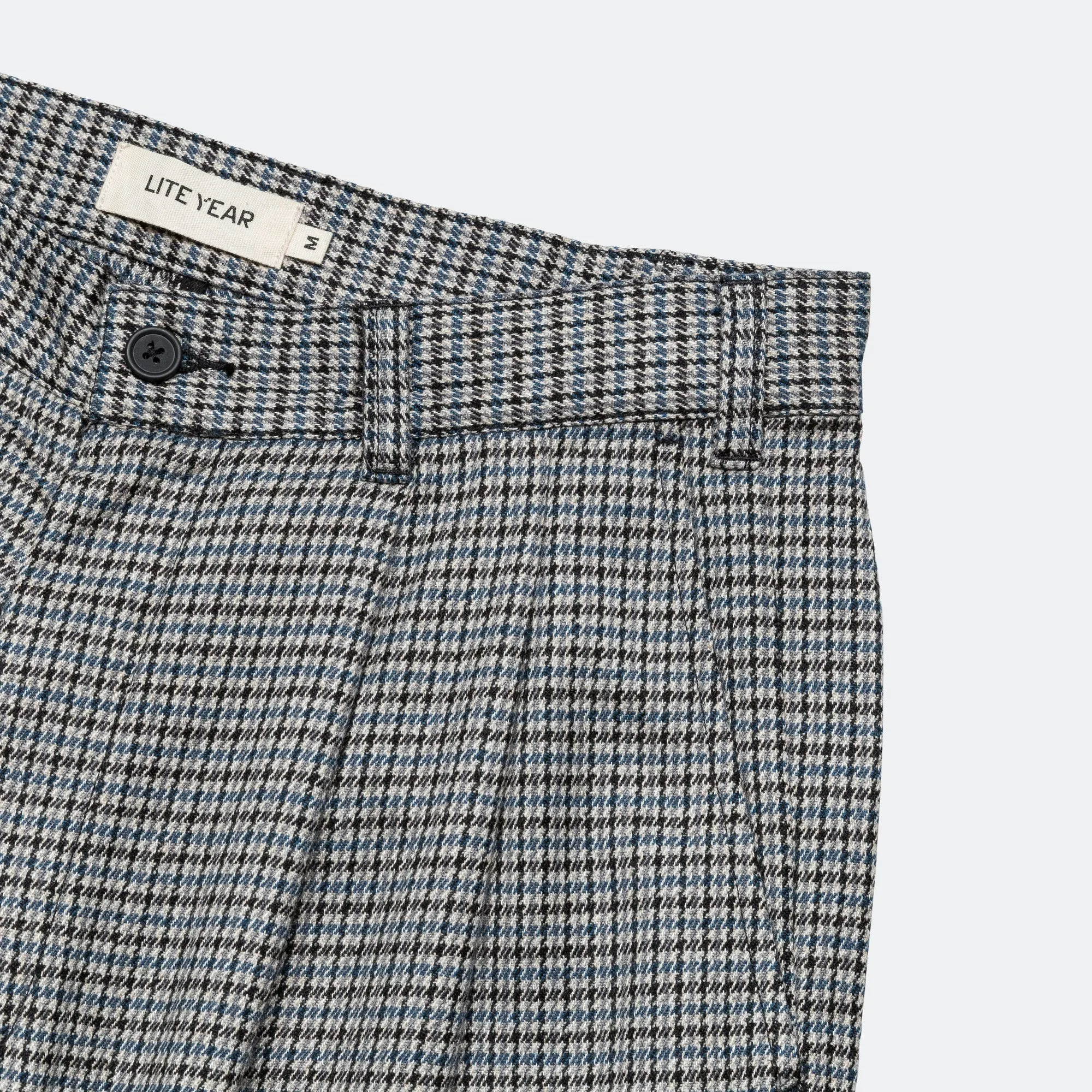 Double Pleat Pant - Blue/Grey Tweed