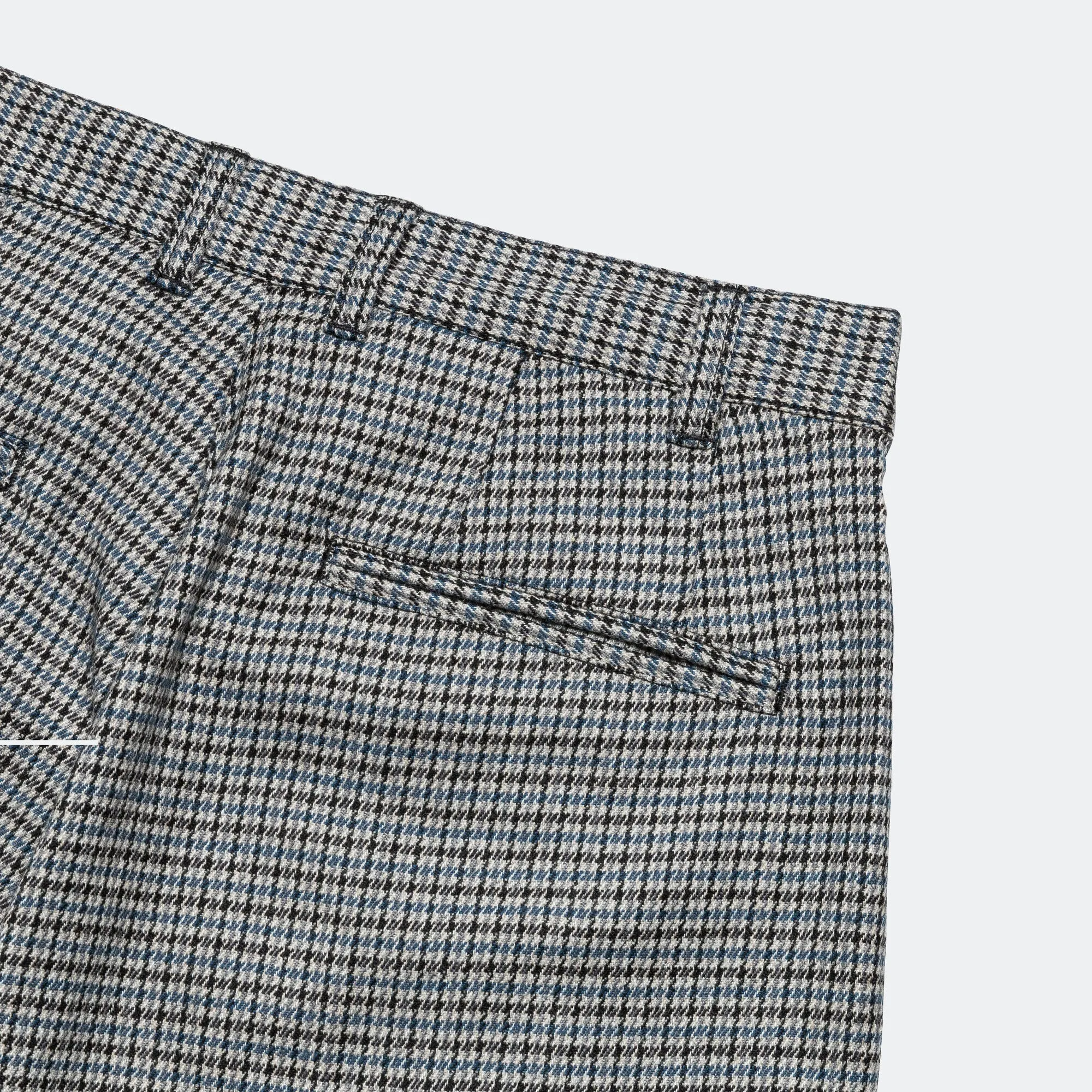 Double Pleat Pant - Blue/Grey Tweed