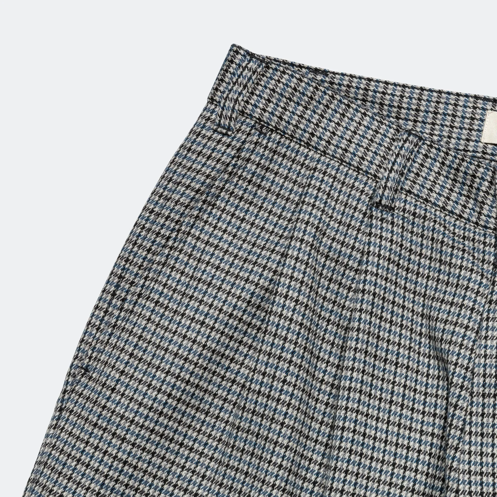 Double Pleat Pant - Blue/Grey Tweed