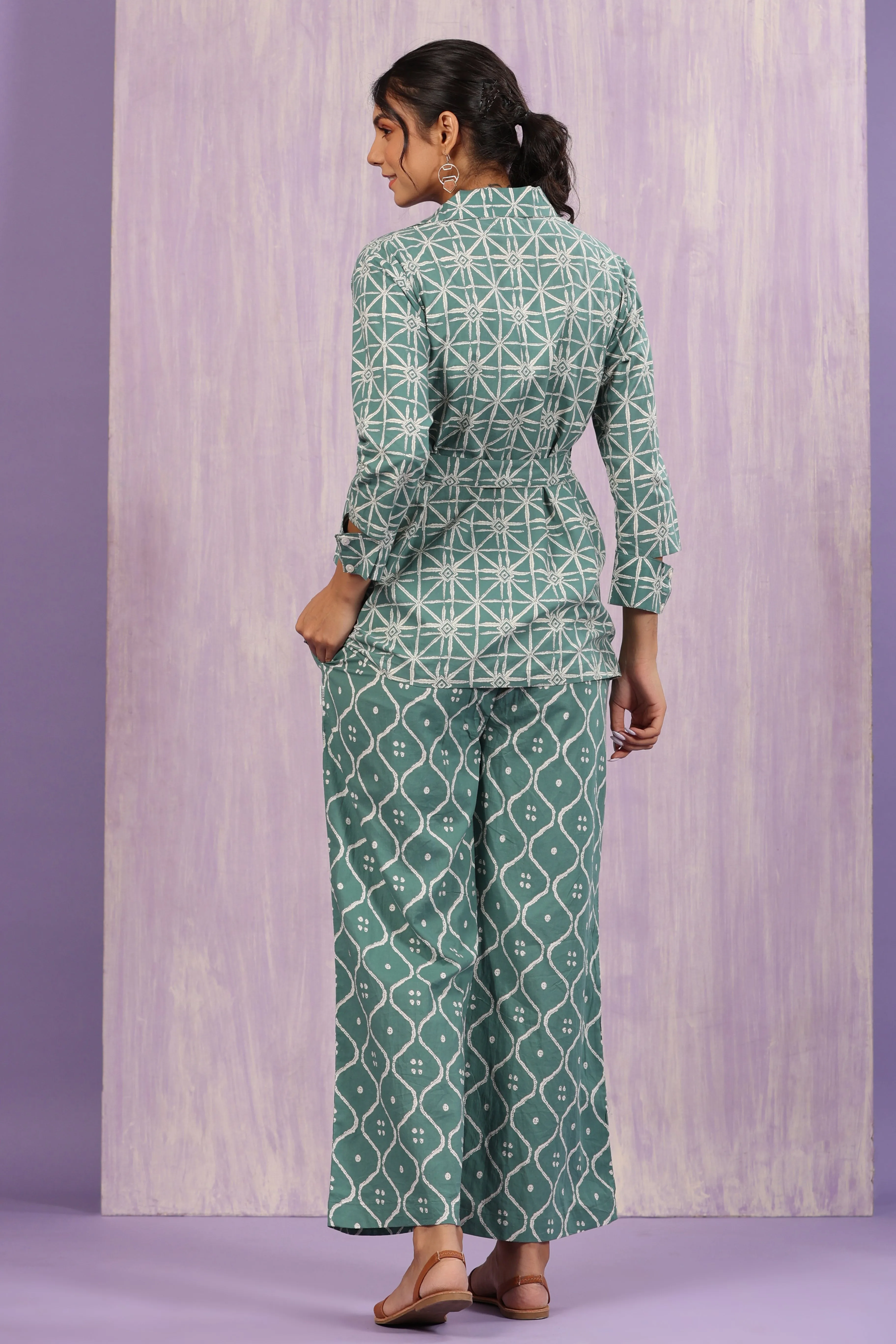 Geometrical Print on Three Piece Coordinate Set