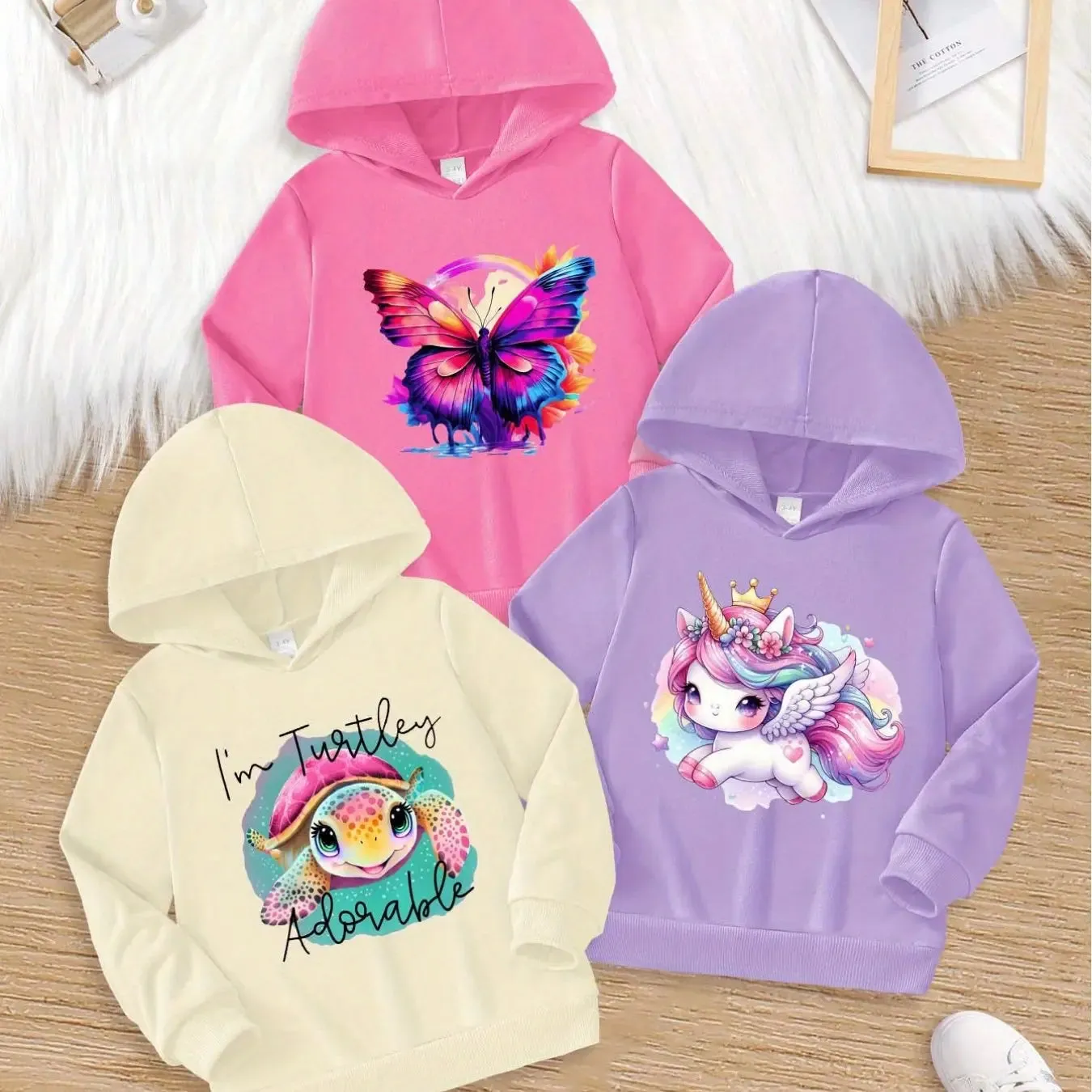 Girls 3Piece Knit Hoodie Set with Magical Prints