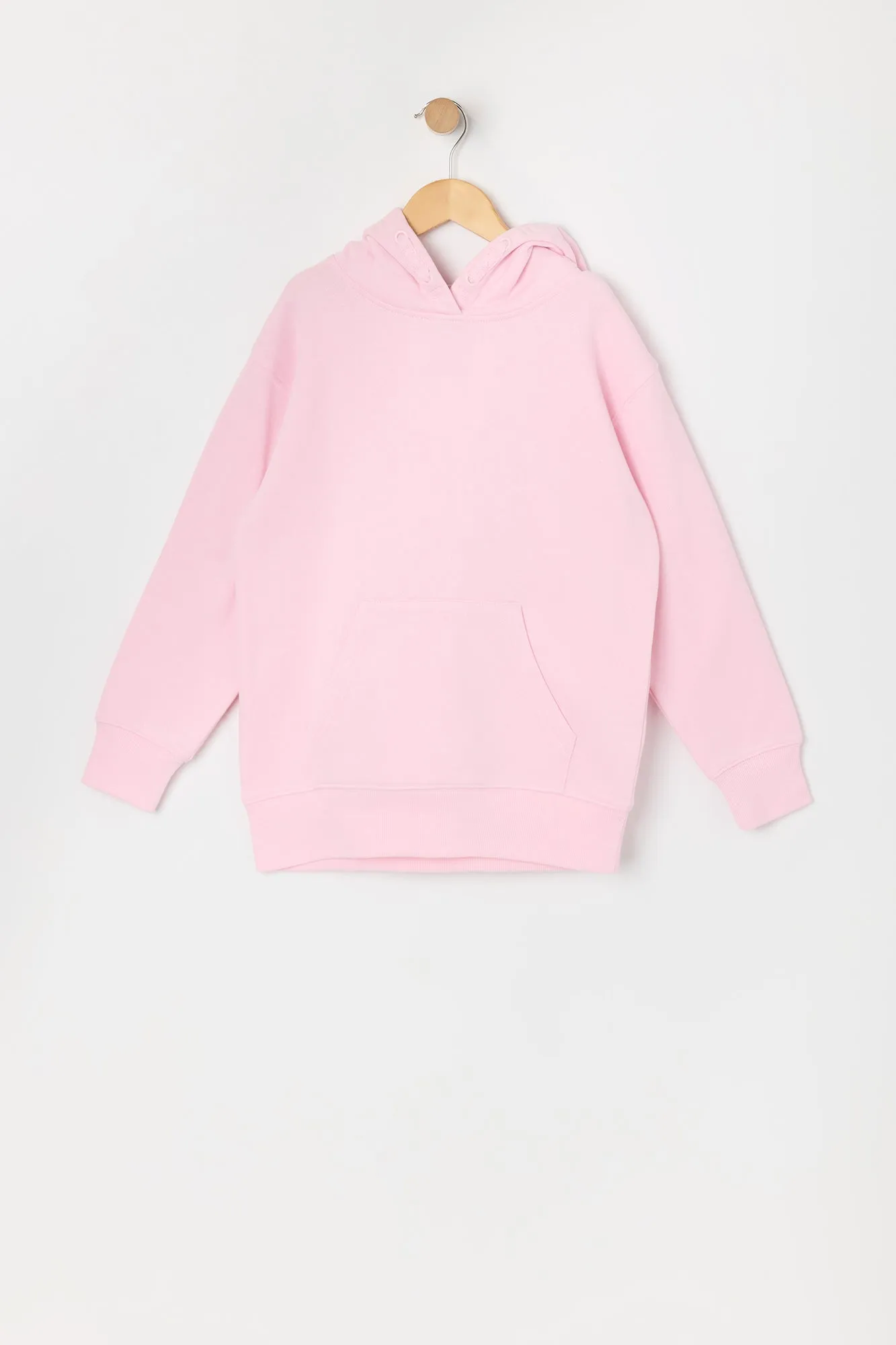 Girls Solid Fleece Boyfriend Hoodie