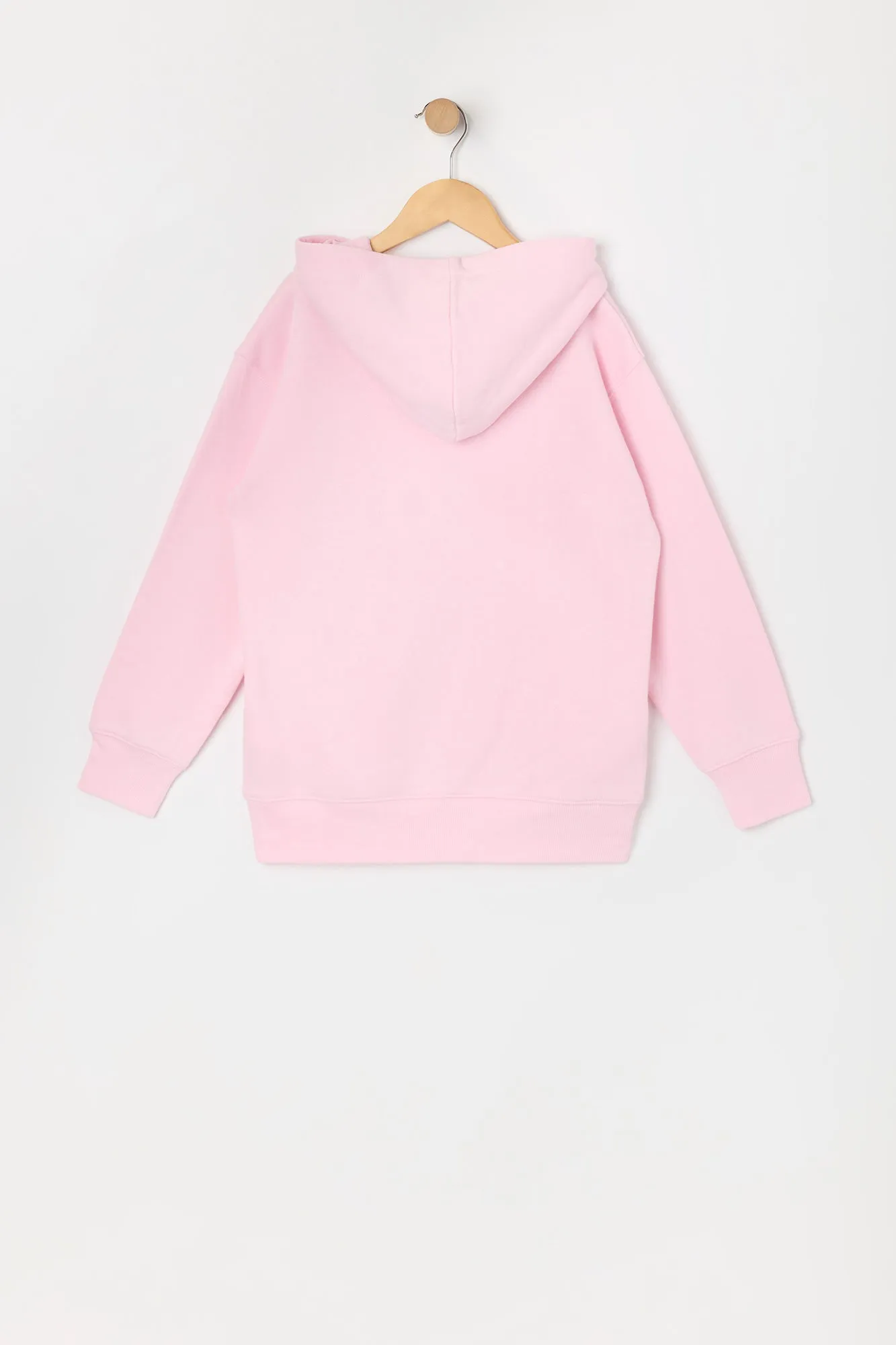 Girls Solid Fleece Boyfriend Hoodie