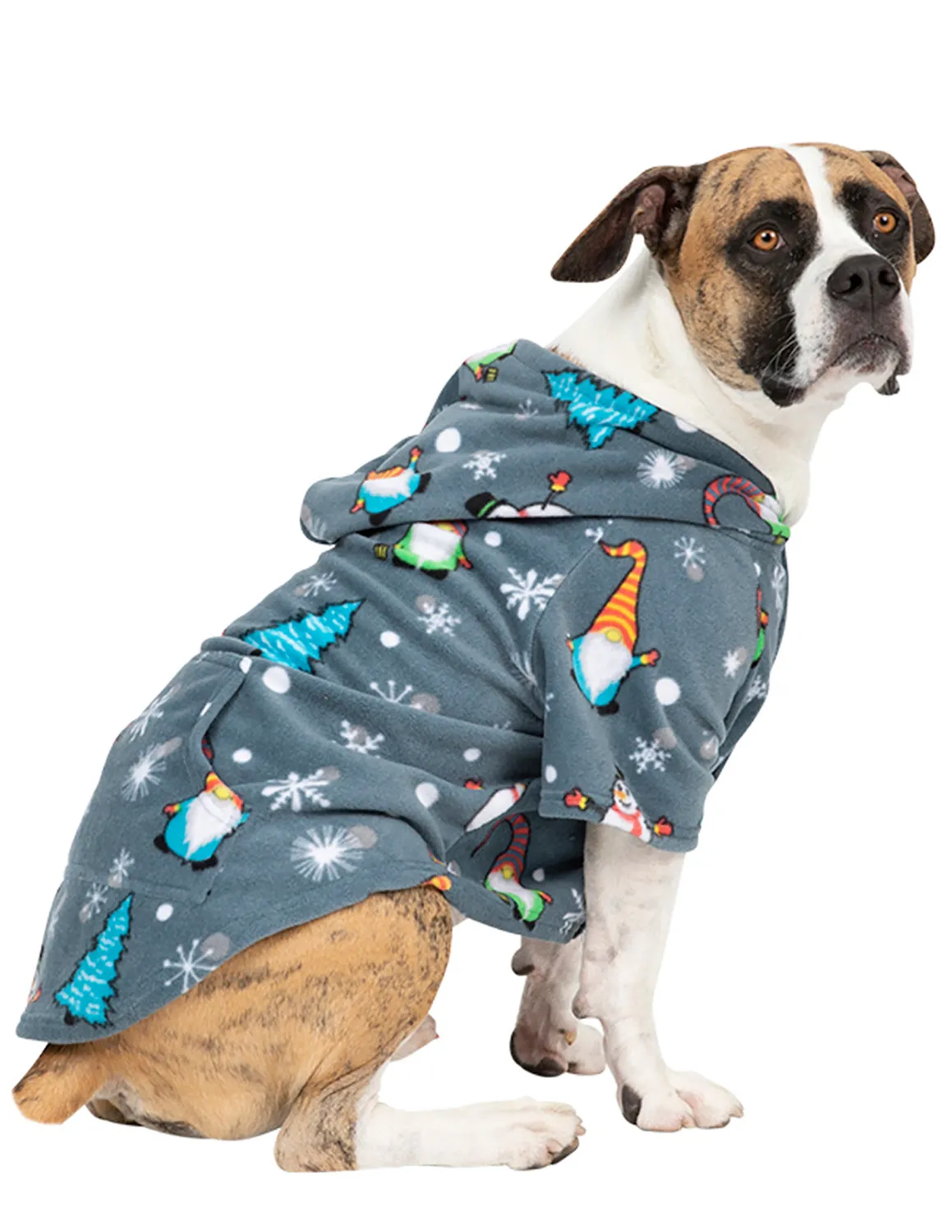 Gnomes Greeting Pet Pjs Fleece Hoodie