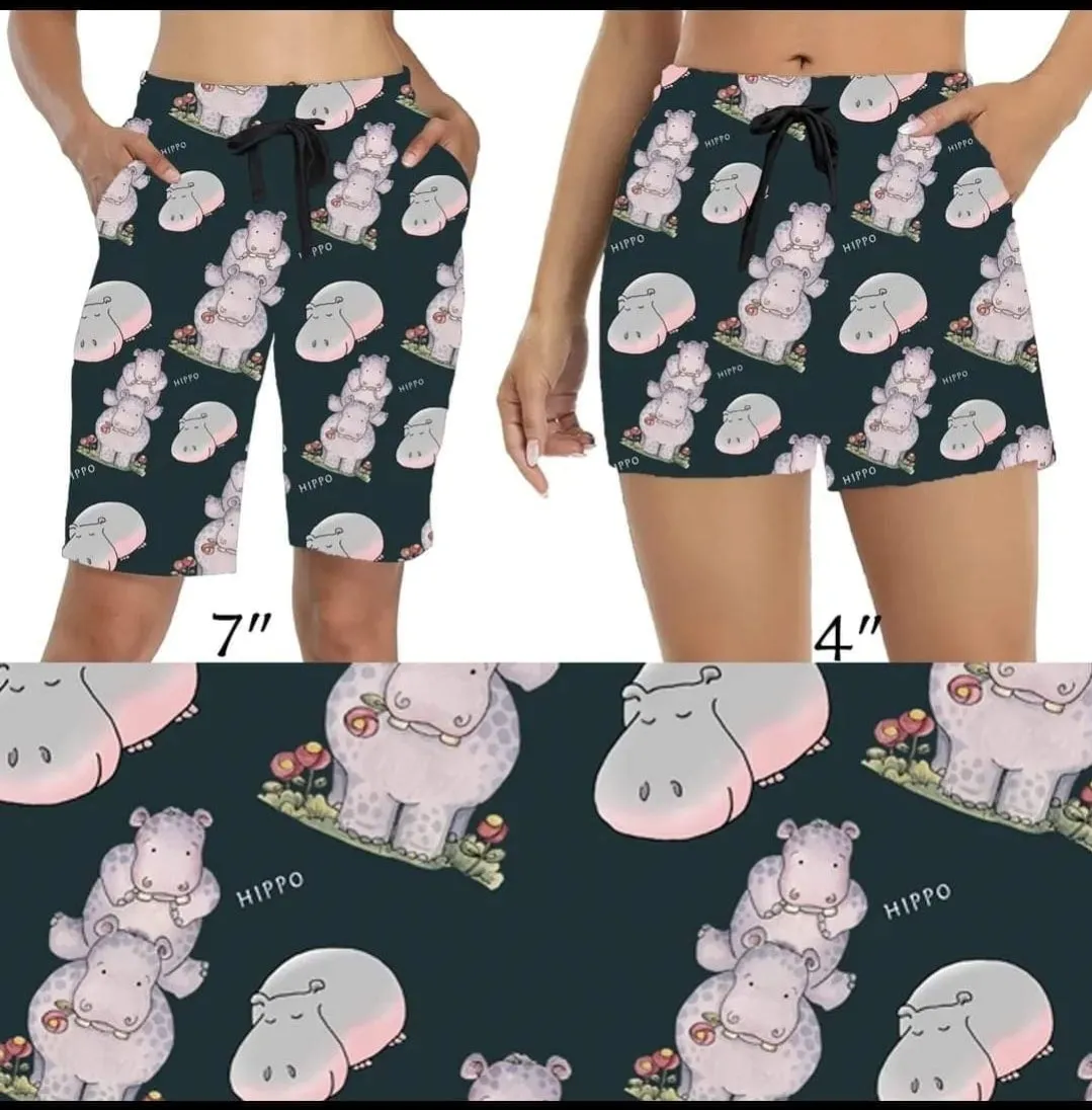 Hippos Leggings, Capris, Lounge Pants, and shorts