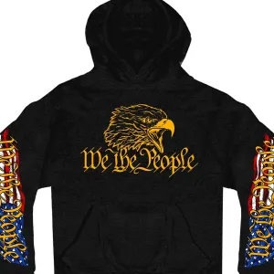 Hot Leathers GMS4485 Men’s Black ‘We the People’ Hoodie with Pocket