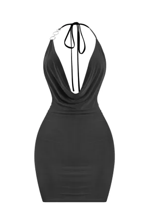 Julianie Halter Mini Dress (Black)