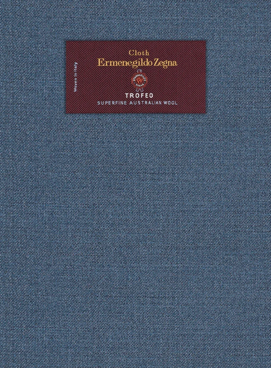 Lanificio Zegna Trofeo Prussian Blue Wool Pants