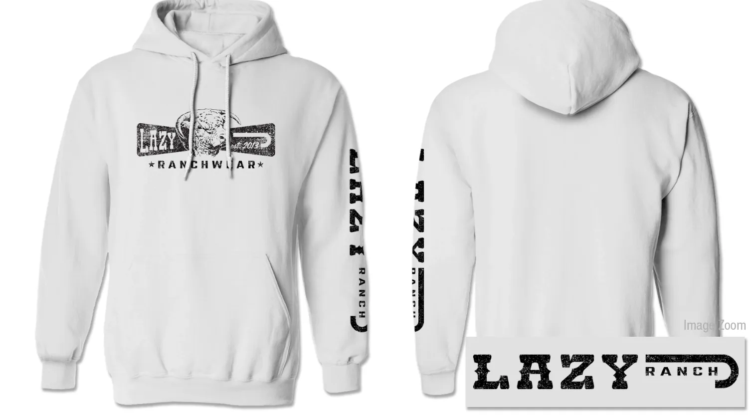 Lazy J Ranch Diamond Banner Pullover Hoodie - White