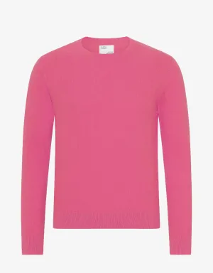 Light Merino Wool Crew - Bubblegum Pink