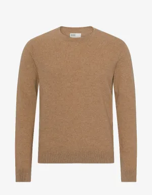 Light Merino Wool Crew - Sahara Camel