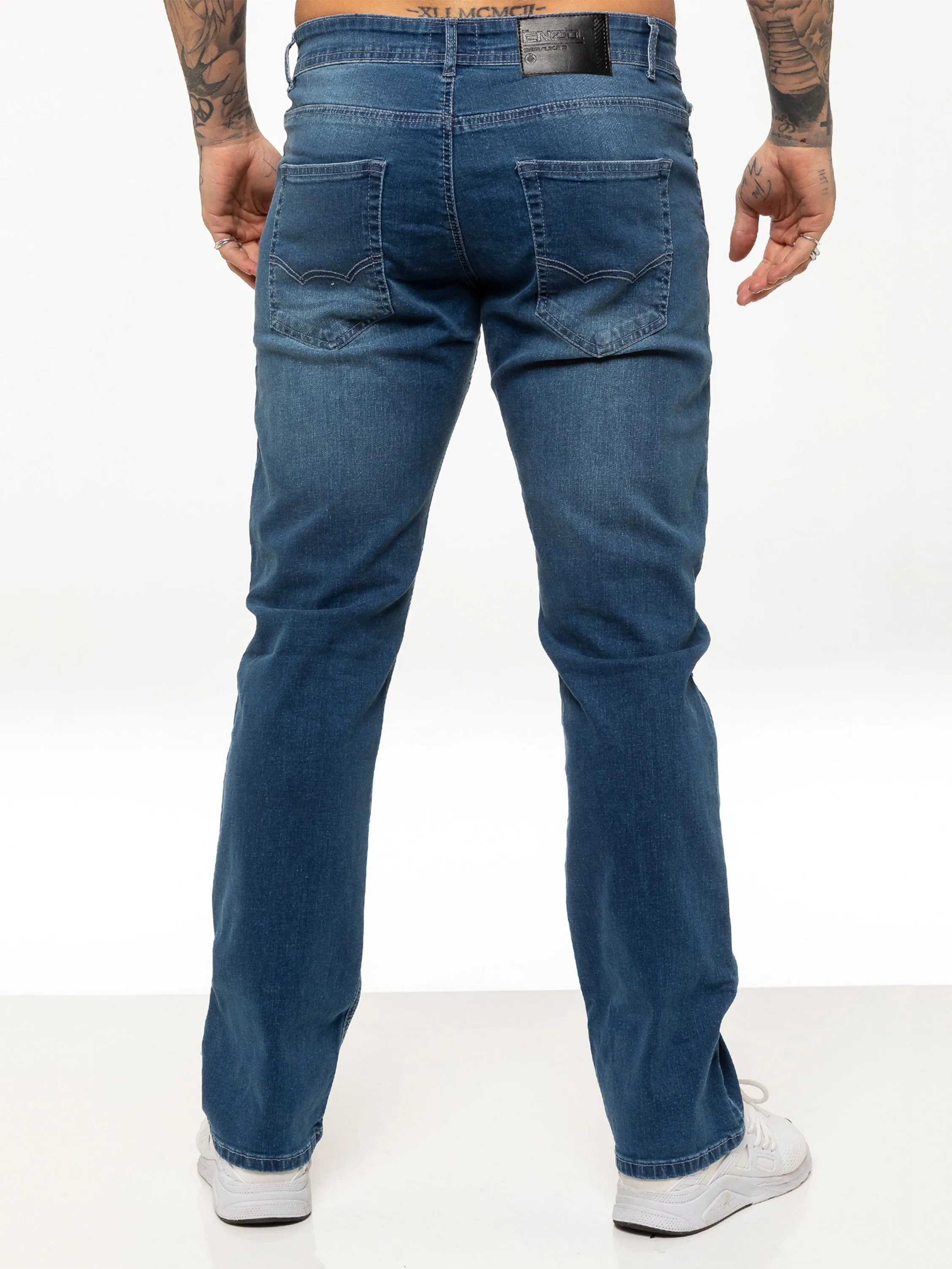 Mens Regular Fit Stretch Denim Jeans | Enzo Designer Menswear