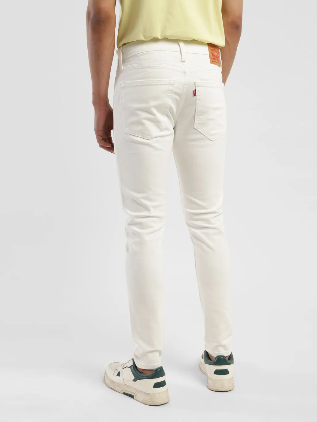 Men's White Skinny Tapered Jeans