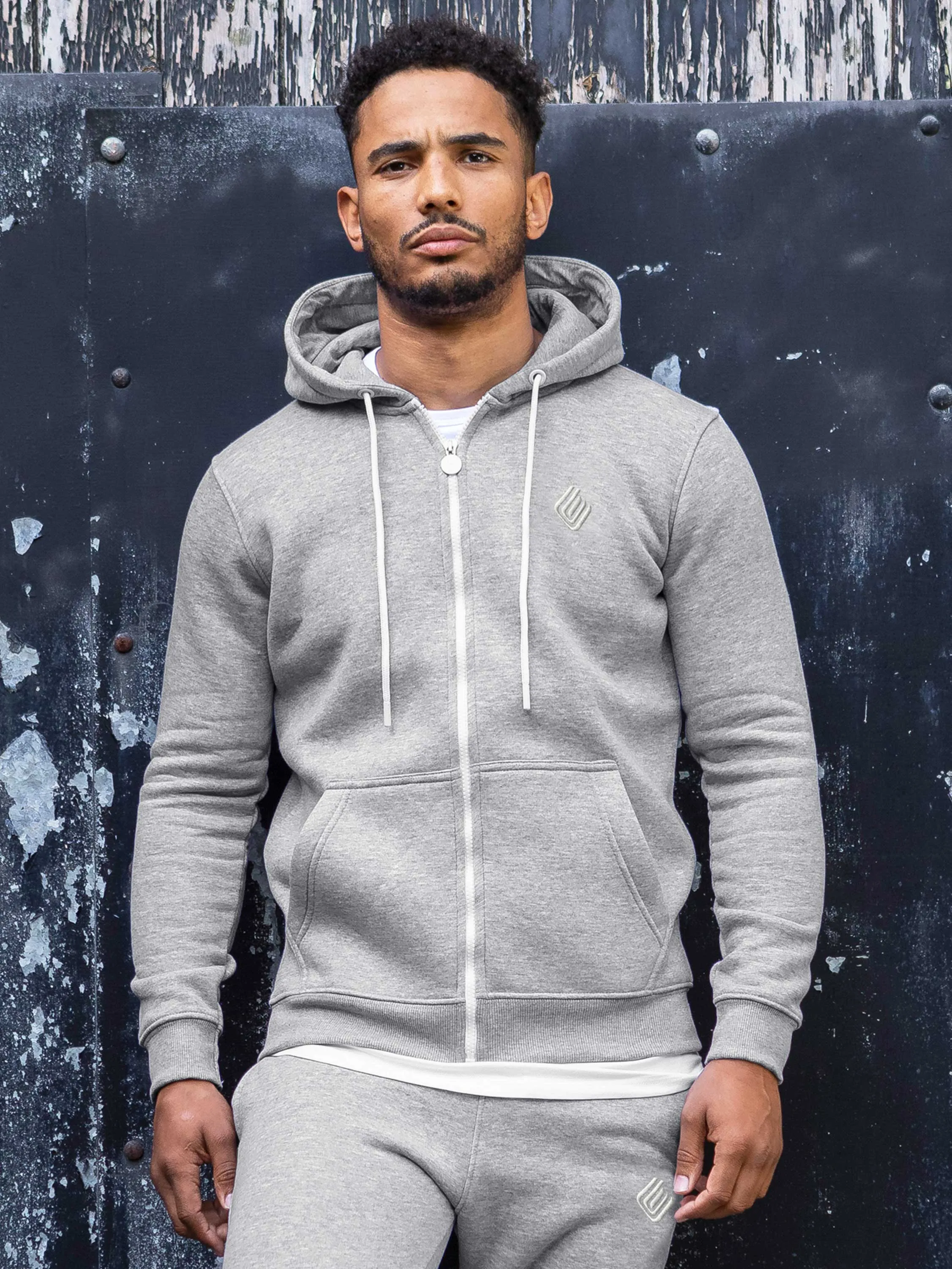 Mens Zip Up Hooded Fleece Tracksuit Top  | Enzo Designer Menswear