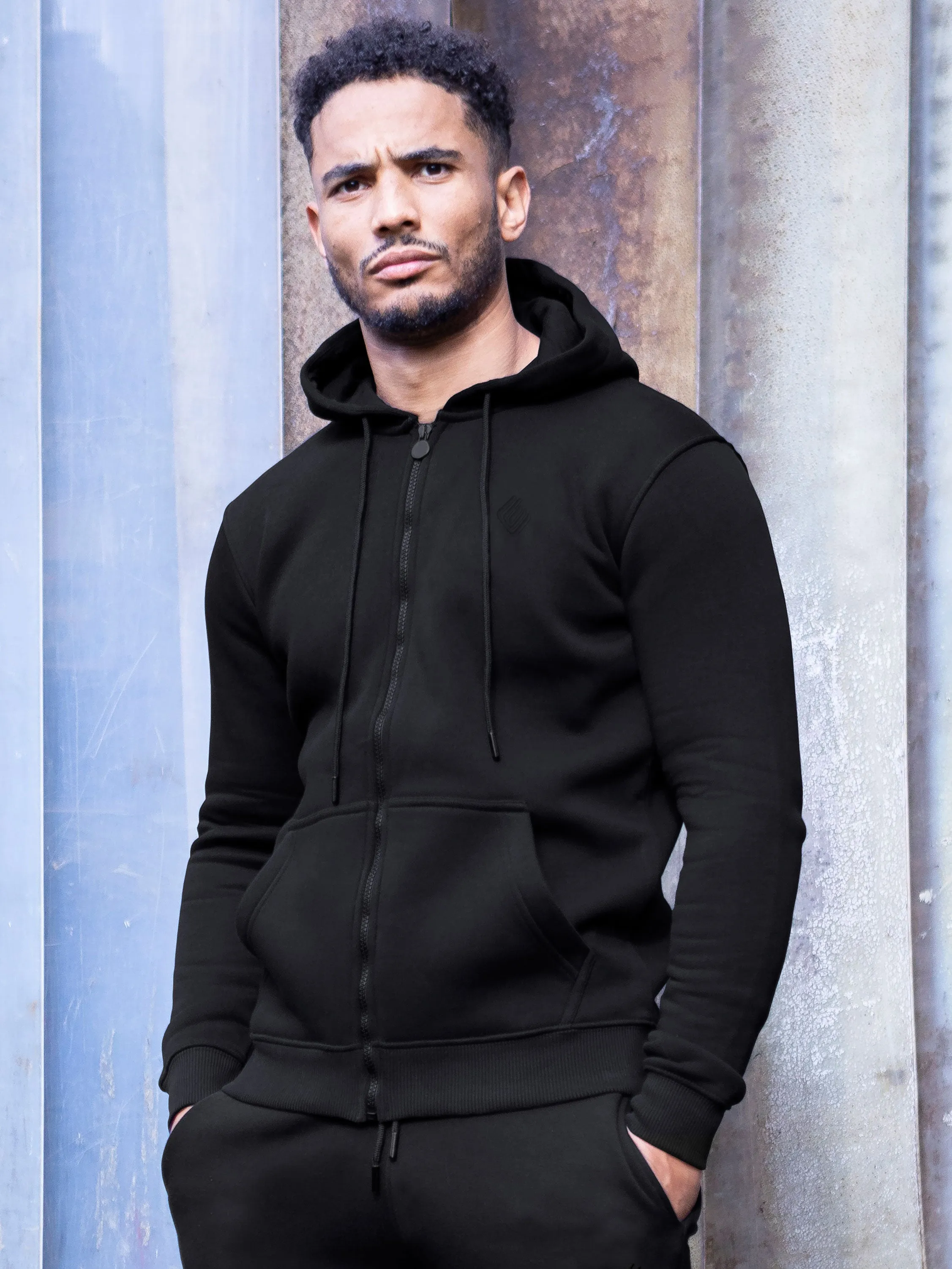 Mens Zip Up Hooded Fleece Tracksuit Top  | Enzo Designer Menswear