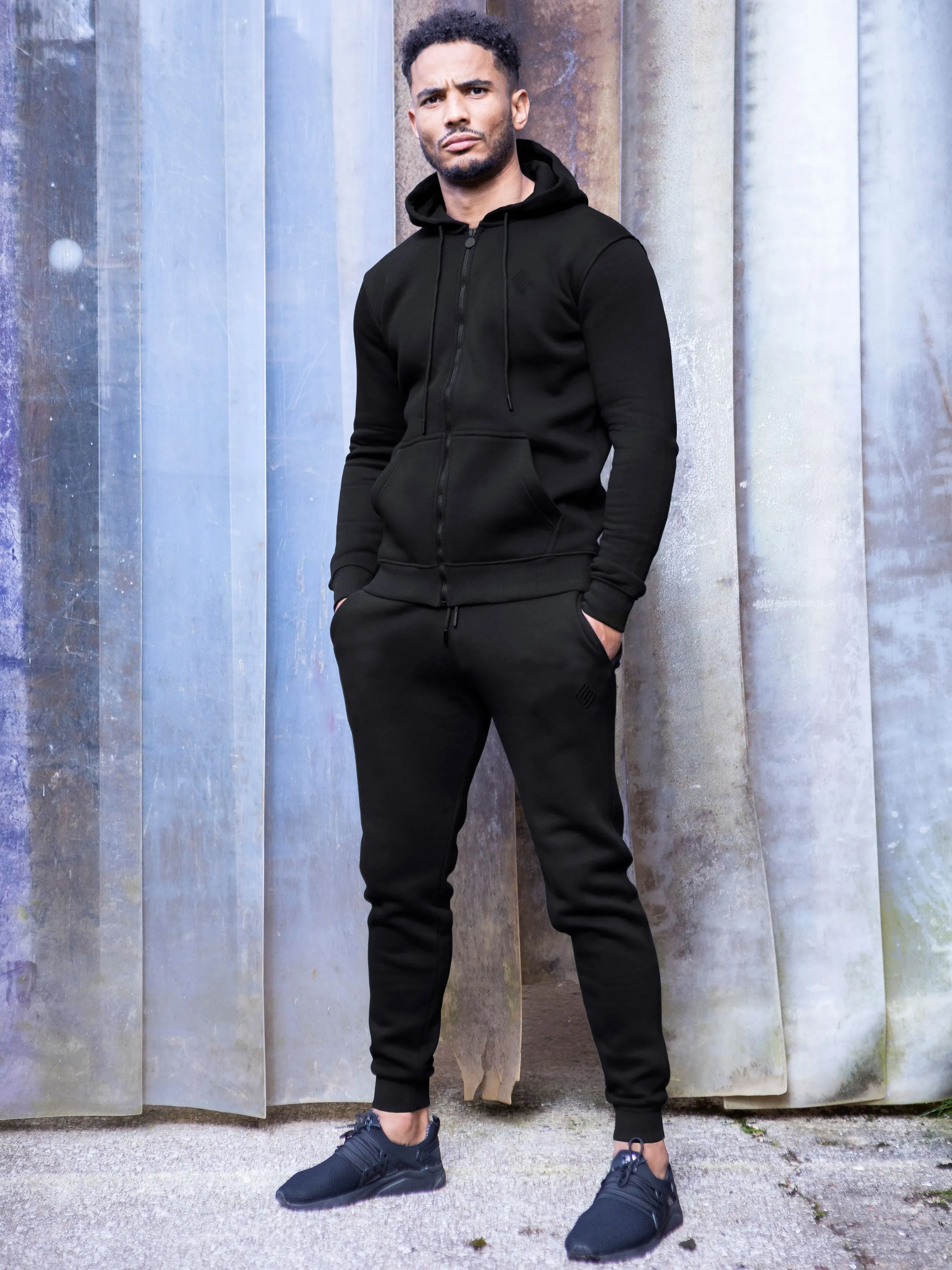 Mens Zip Up Hooded Fleece Tracksuit Top  | Enzo Designer Menswear