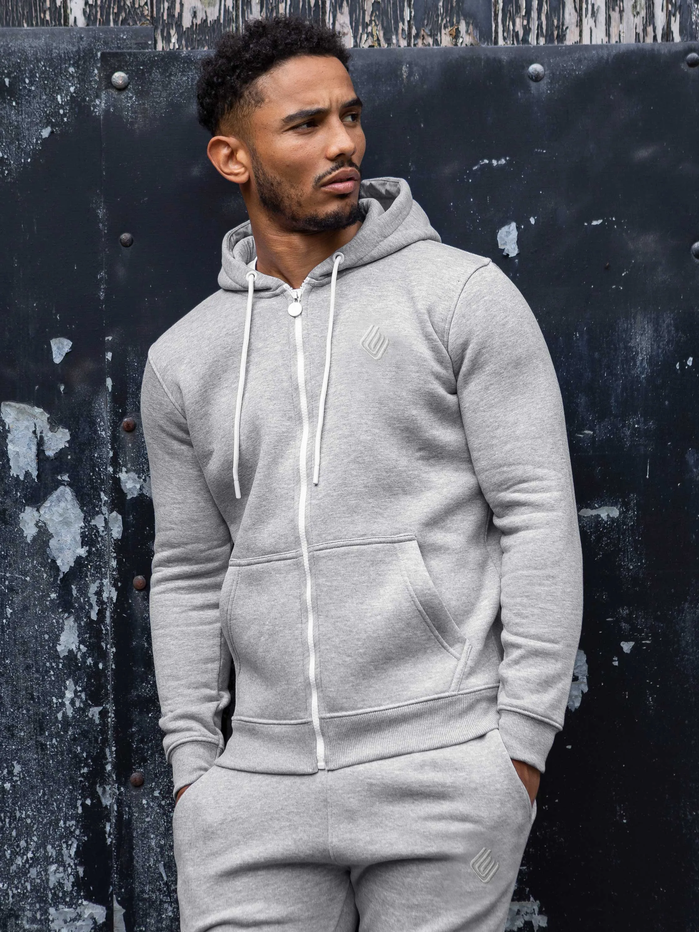 Mens Zip Up Hooded Fleece Tracksuit Top  | Enzo Designer Menswear