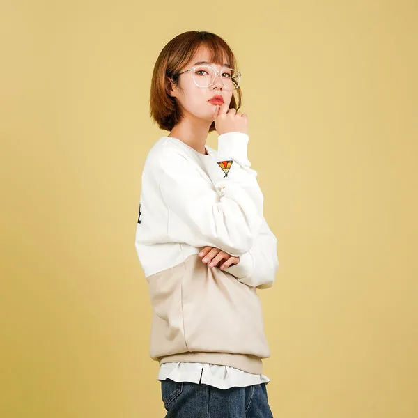 New Balance x JHI Crossover Printing Colorblock Casual Round Neck Pullover White Sweatshirt