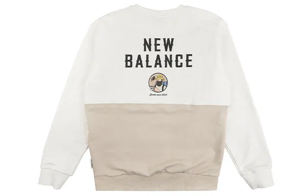 New Balance x JHI Crossover Printing Colorblock Casual Round Neck Pullover White Sweatshirt