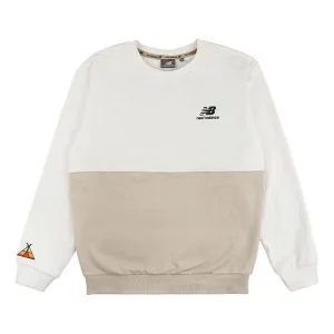 New Balance x JHI Crossover Printing Colorblock Casual Round Neck Pullover White Sweatshirt