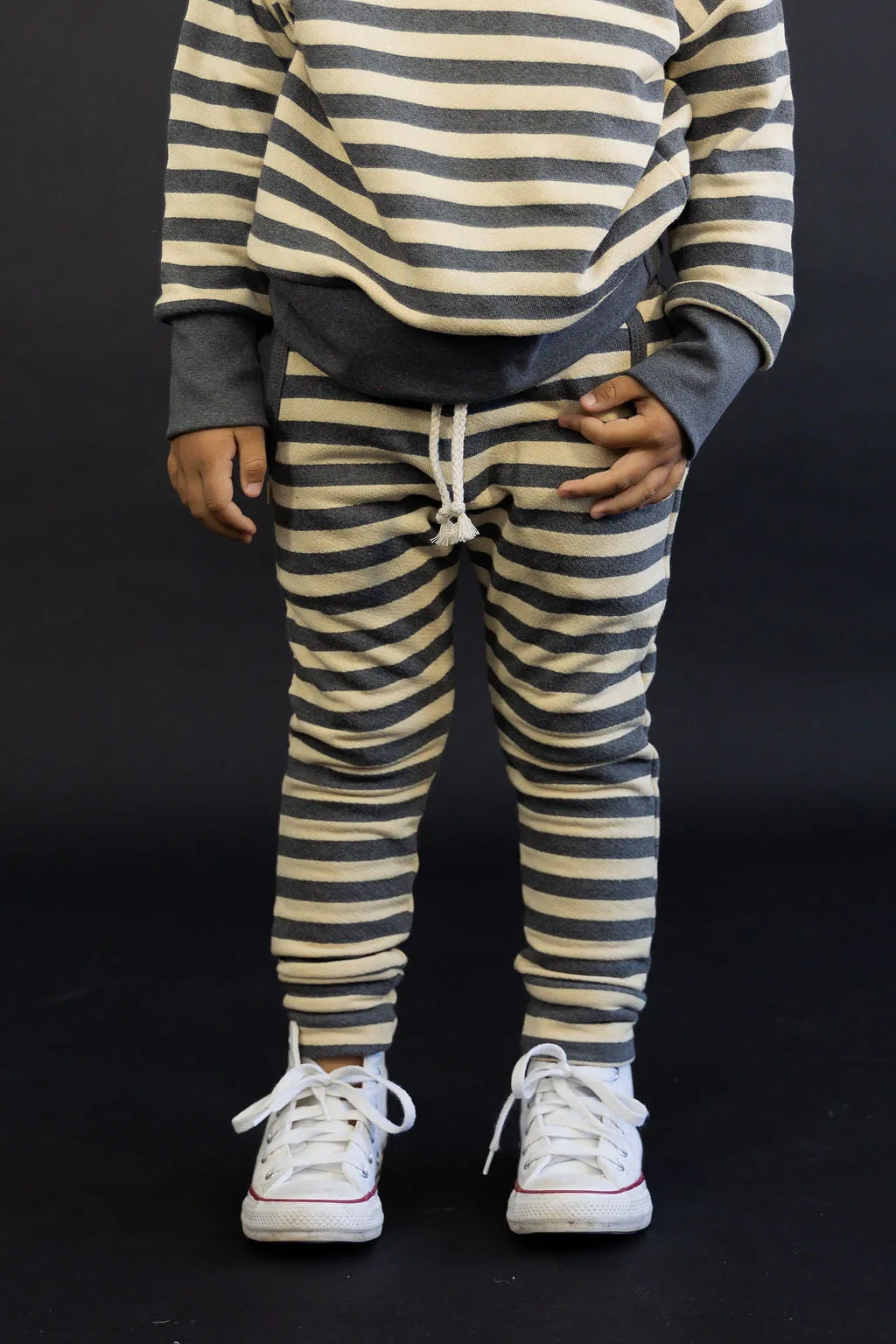 original jogger - iron gray beige stripe