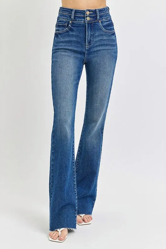 Pants- Carolina Risen High Rise Bootcut Double button Waist Jeans