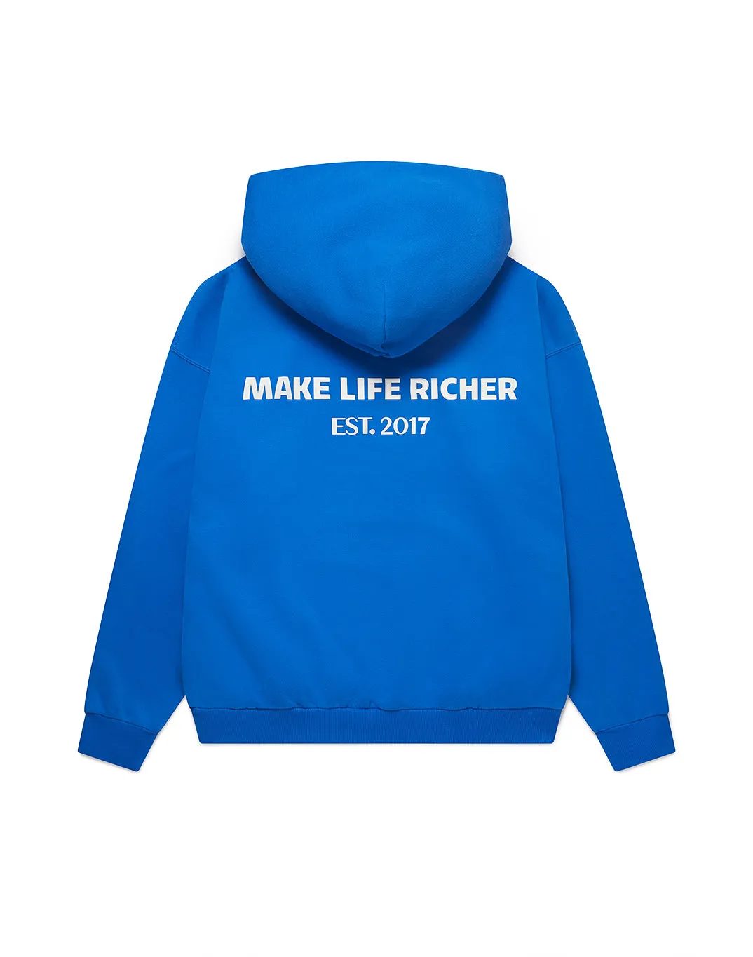 Print Hoodie in Azure Blue