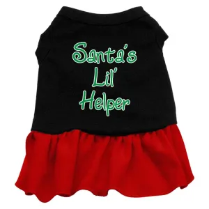 Santa's Lil Helper Screen Print Dress Black with Red XXXL (20)