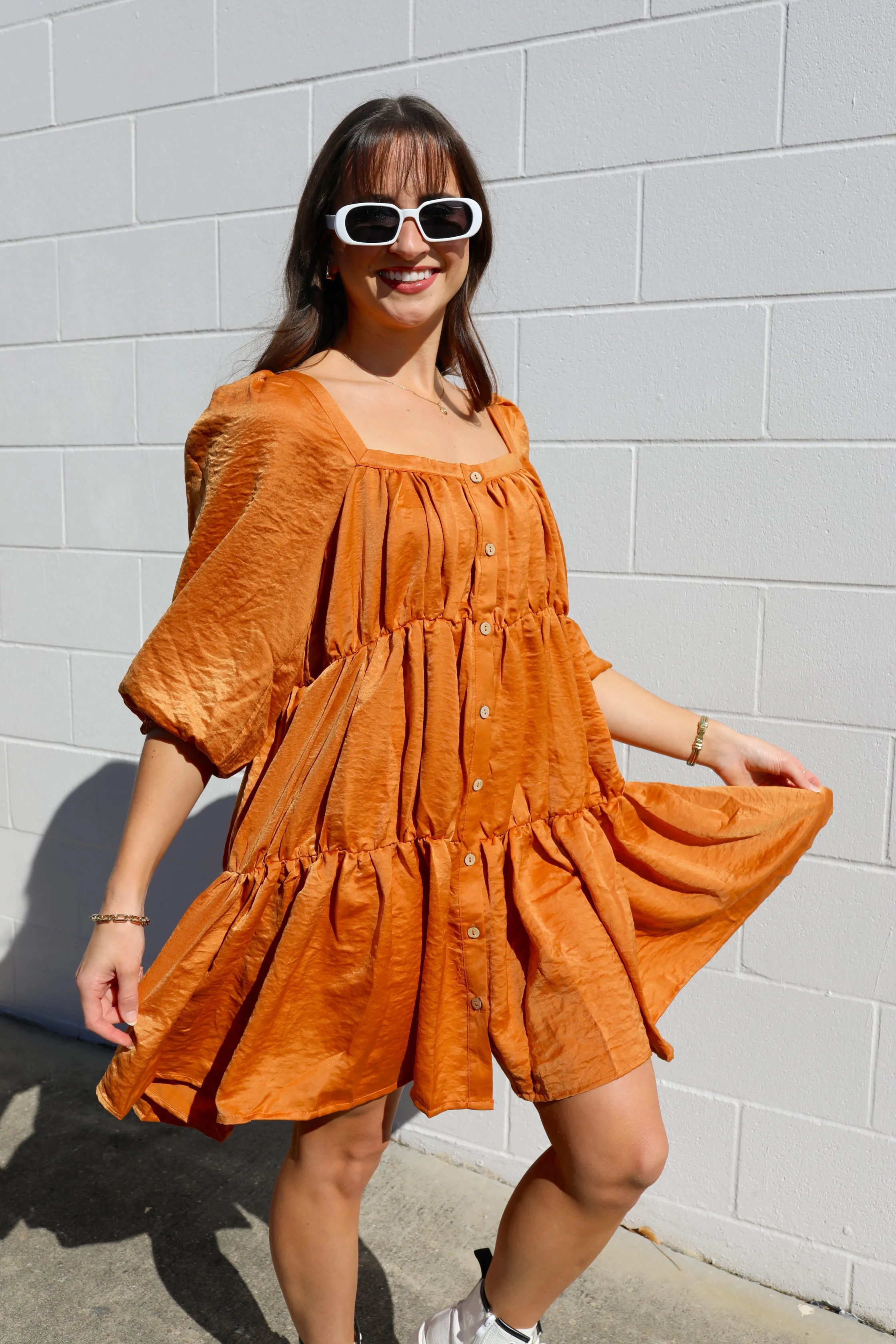 SIZE MEDIUM Sure Thing Pumpkin Dress