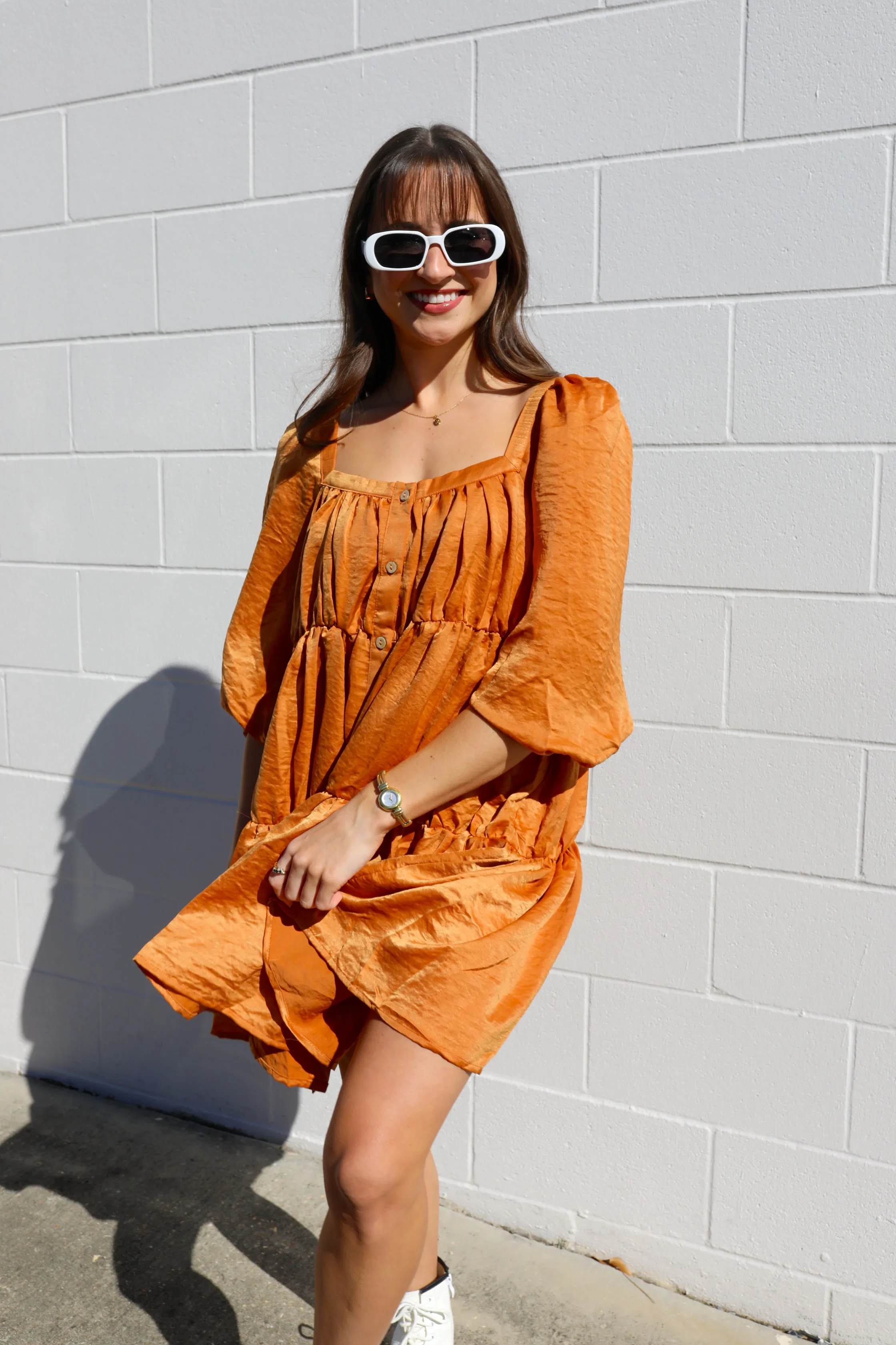 SIZE MEDIUM Sure Thing Pumpkin Dress