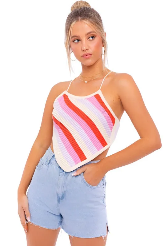 Sleeveless Knit Crop Top