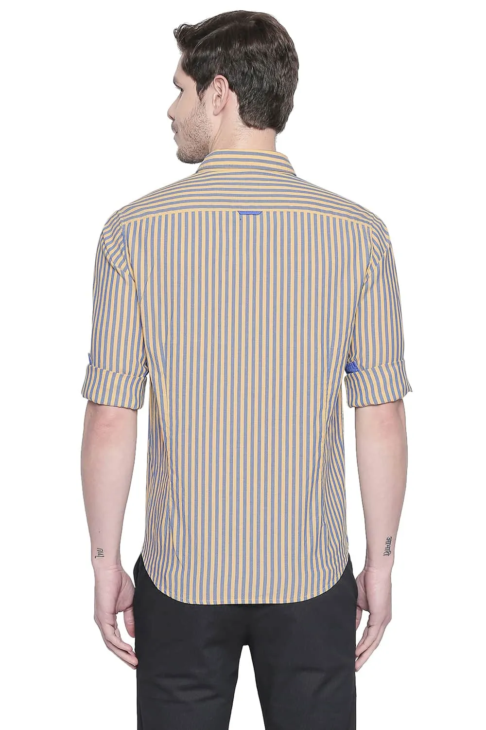 Slim Fit Royal Oxford Stripes Shirt