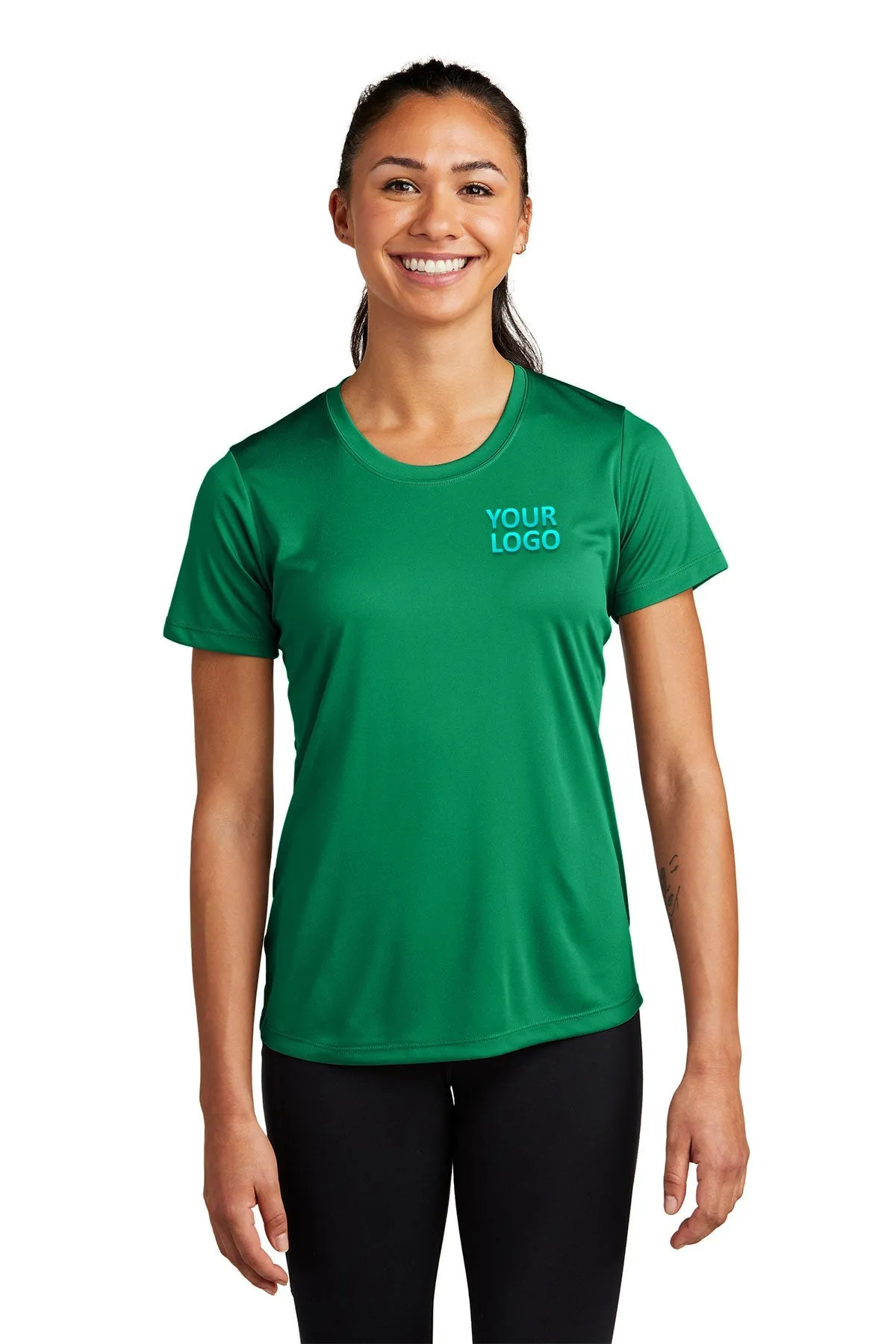 Sport-Tek Ladies PosiCharge Customized Competitor Tee's, Kelly Green