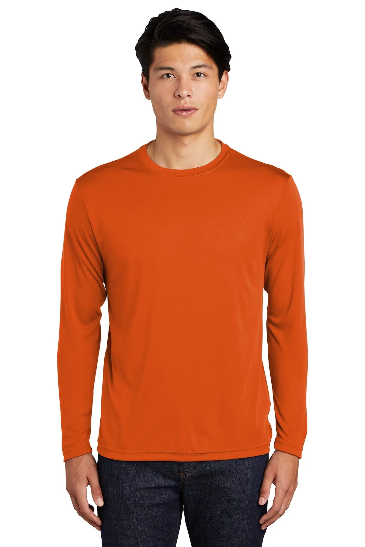 Sport-Tek Long Sleeve PosiCharge Custom Competitor Tee's, Deep Orange