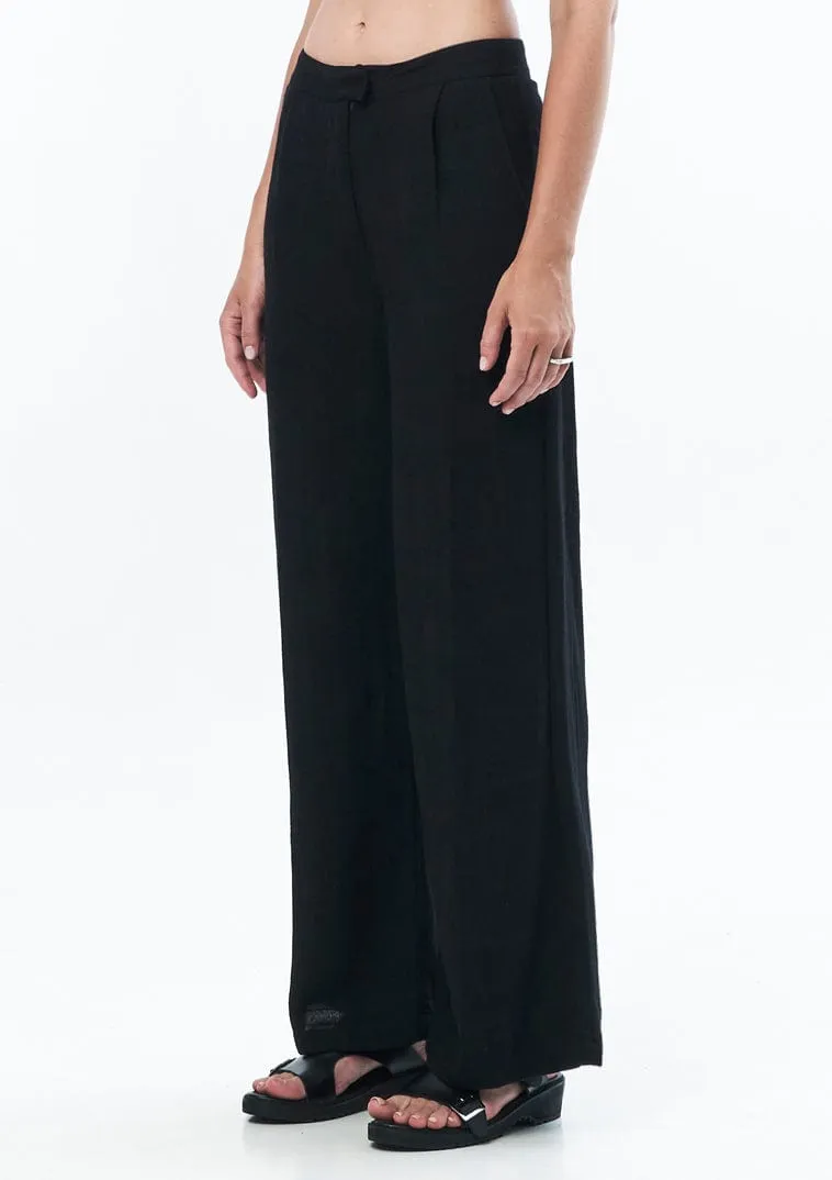 TAILORED LINEN TROUSER IN BLACK